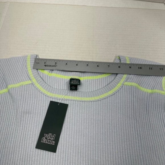 Wild Fable Women's Size 3X Long Sleeve Slim Fit Baby Ribbed Tee Shirt Blue New - Picture 8 of 13